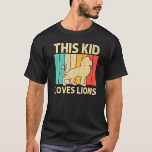 Camiseta León para niños africanos Safari Zoo Animal Retro
