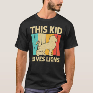 Camiseta León para niños africanos Safari Zoo Animal Retro