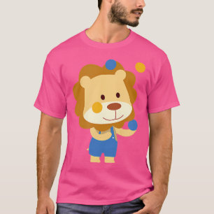 Camiseta León Payaso De Cute Circus Haciendo Malabares Con 