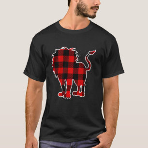 Camiseta León Plaid Búfalo Rojo Lionet Cachorro Pj Fami Coi
