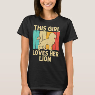 Camiseta León por Chicas Kid African Safari Zoo Animal Ret