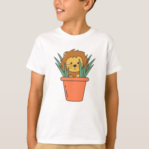 Camiseta León Potado En La Flor Verde De La Casa
