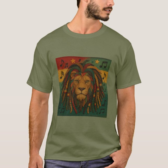 Camiseta León rasta de Jamaica moderna (Anverso)