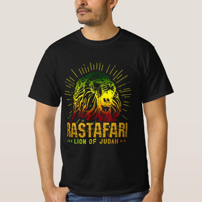 Camiseta León Rastafari De Judah - Jah Him Reggae Music (Anverso)