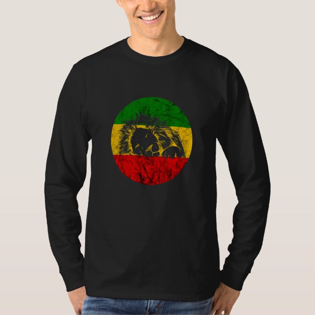 Camiseta León Reggae De Judah Rasta León Etophiano Jamaica  (Anverso)