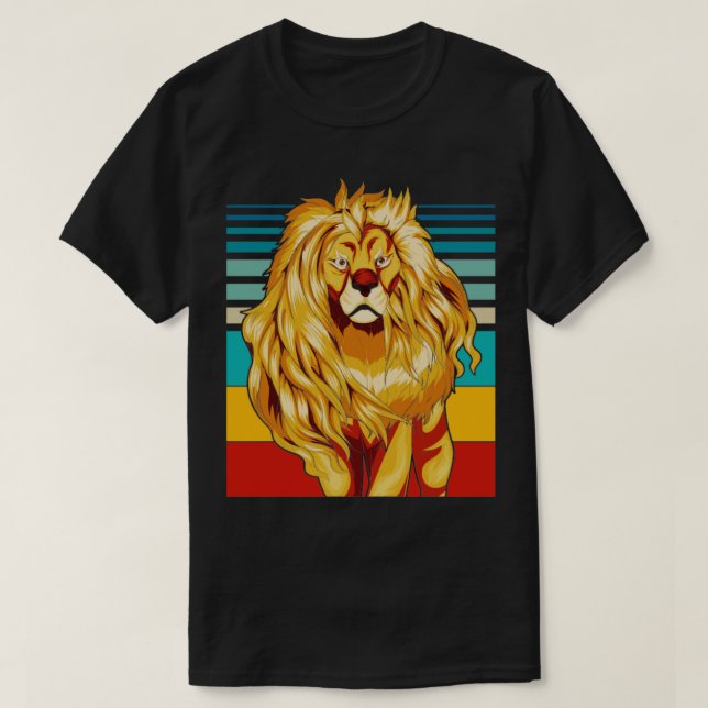 Camiseta León retro africano de safari animal (Diseño del anverso)