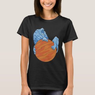 Camiseta León Rey de Animales con planetas para amigo león
