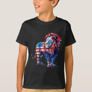 Camiseta León rojo blanco y azul