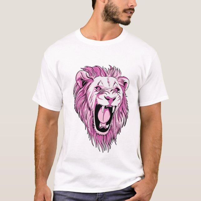Camiseta León rosado (Anverso)