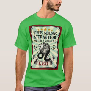 Camiseta León Rótulo Leo Zodiac divertido La atracción de M