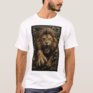 Camiseta León Rugiente – Micro Mosaico 3D