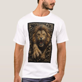 Camiseta León Rugiente – Mosaico Micro 3D