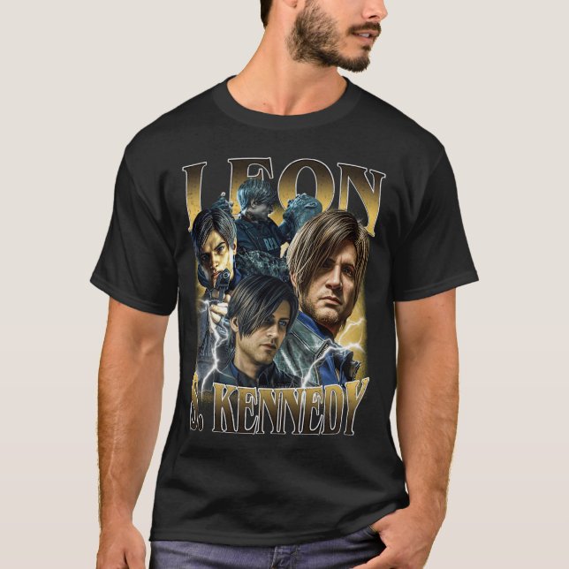 Camiseta Leon S Kennedy Bootleg Vintage (Anverso)