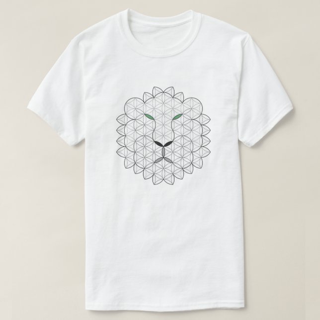 Camiseta León sagrado, B01/BW. (Diseño del anverso)