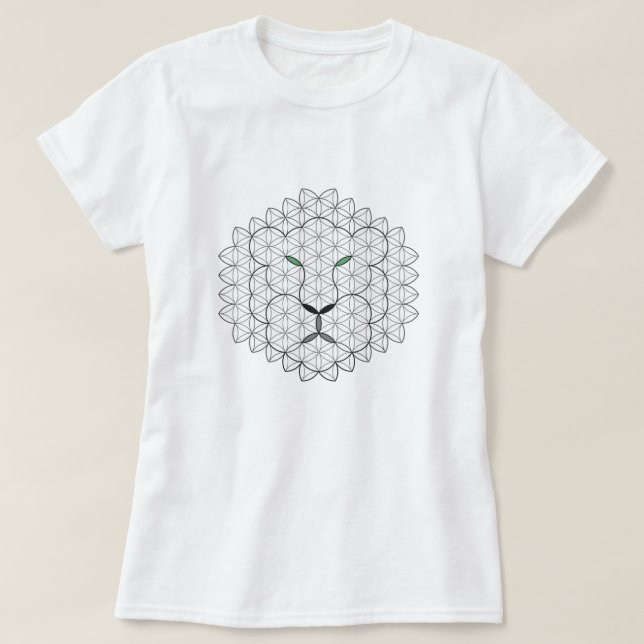Camiseta León sagrado, B051BW. (Diseño del anverso)