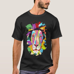 Camiseta León Salvaje Colores Brillantes Leones Gran Felino