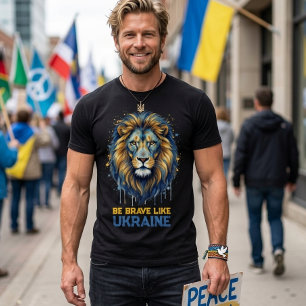 Camiseta León “Sé valiente como Ucrania.”