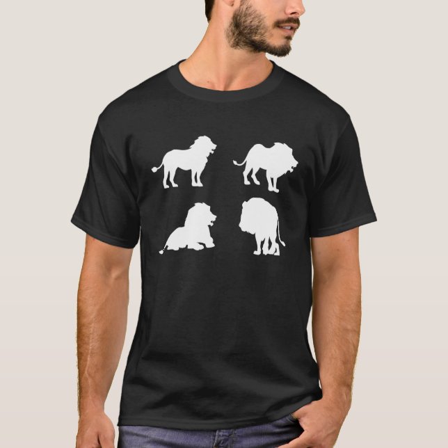 Camiseta León Silhouette Tiger Guay Gatos Big Cat Zoo Anima (Anverso)