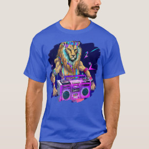 Camiseta León Stereo Techno Cool Lion Dj Música Retro 1648