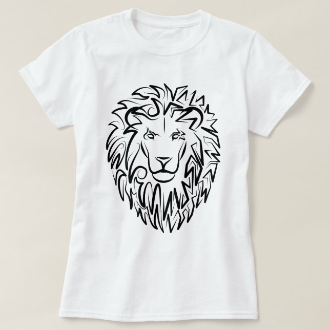 Camiseta León tribal blanco y negro (Diseño del anverso)