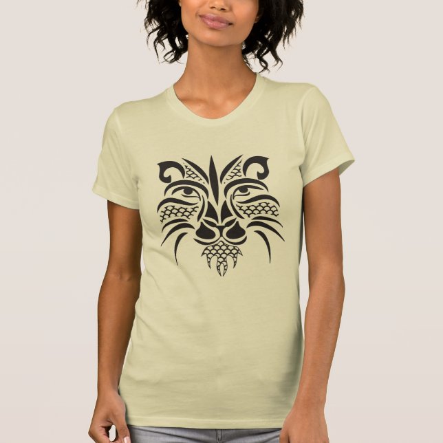 Camiseta León tribal negro 2 (Anverso)