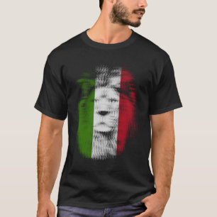 Camiseta León trippy Bandera italiana EDM raya tecno mu