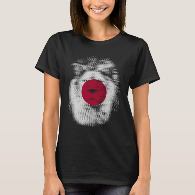 Camiseta León Trippy Bandera japonesa EDM raya tecno m (Anverso)