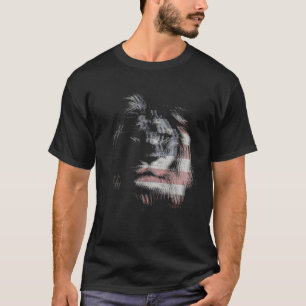Camiseta León Trippy EDM lanza la bandera tecno estadounide