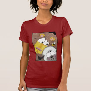 Camiseta León y cordero cerca