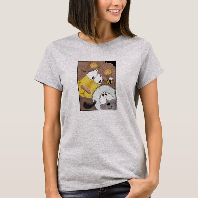 Camiseta León y cordero cerca (Anverso)