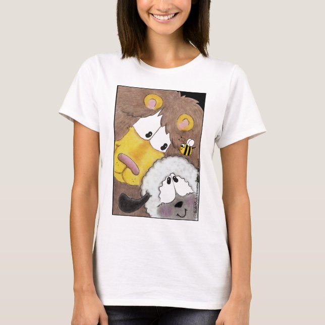 Camiseta León y cordero cerca (Anverso)