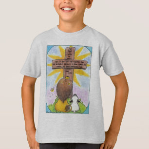 Camiseta León y cordero en la cruz