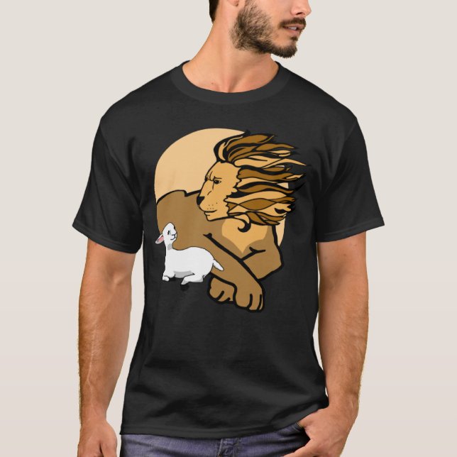 Camiseta León y cordero en paz (Anverso)