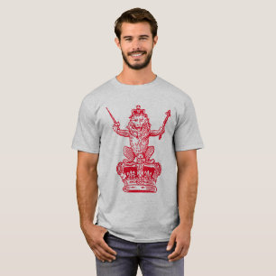 Camiseta León y corona - Rojo
