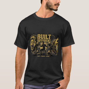 Camiseta León y Lobo Pesado Sentadilla Construido Diferente