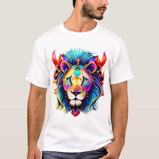 Camiseta 🦁 "León y plumas" (Anverso)