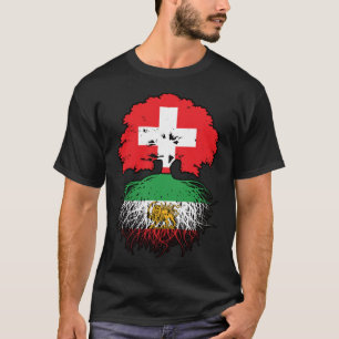 Camiseta León y Sol de Raíces Iraníes Crecidas en Suiza