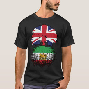 Camiseta León y Sol de Raíces Iraníes Crecido en Británico