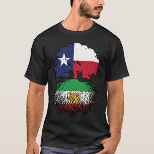Camiseta León y Sol de Raíces Iraníes Criado en Texas