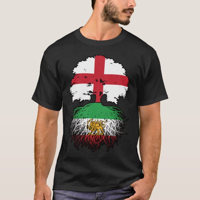 Camiseta León y Sol Iraní de Crecimiento Inglés (Anverso)