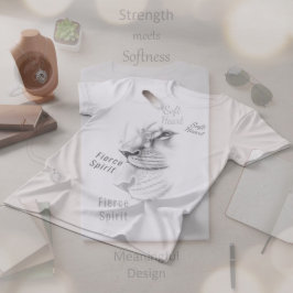 Camiseta Leona Femenina Corazón Suave Espíritu Fer