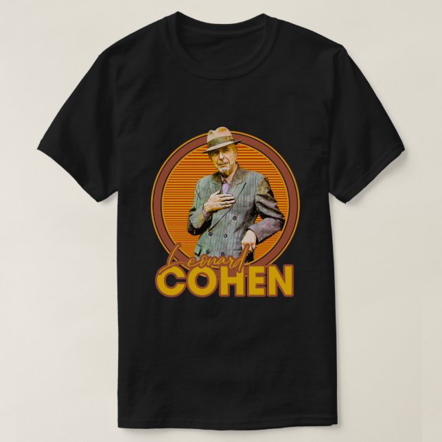 Camiseta Leonard Cohen Arte de fans de estilo estético de l (Diseño del anverso)