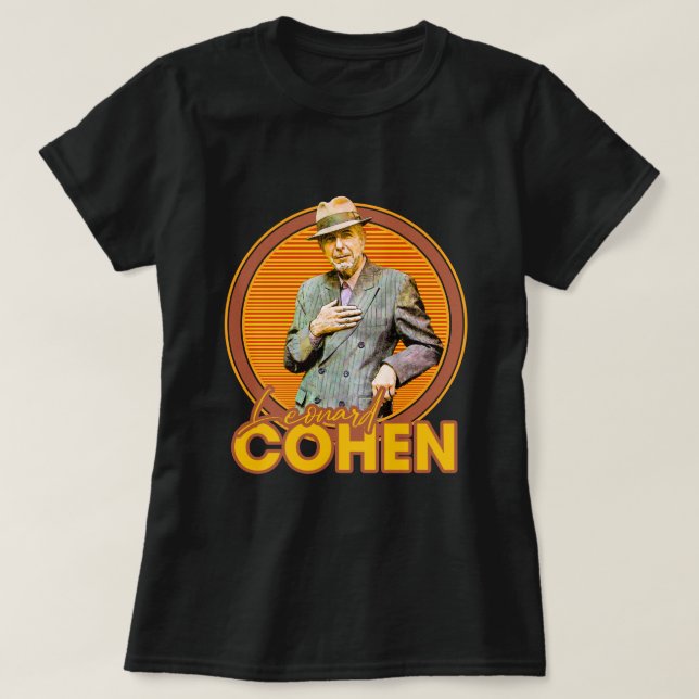 Camiseta Leonard Cohen Arte de fans de estilo estético de l (Diseño del anverso)