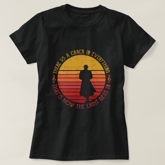 Camiseta Leonard Cohen hay una grieta en todo (Diseño del anverso)