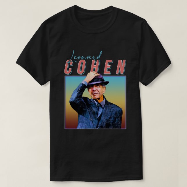 Camiseta Leonard Cohen Regalos de fans de la música retro (Diseño del anverso)
