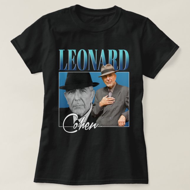 Camiseta Leonard Cohen Regalos Retro Style para los fans (Diseño del anverso)