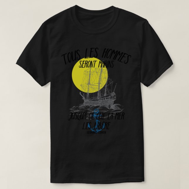 Camiseta Leonard Cohen Tous Les Hommes Seront Marins - Suza (Diseño del anverso)