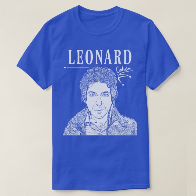 Camiseta Leonard cohen White retro (Diseño del anverso)