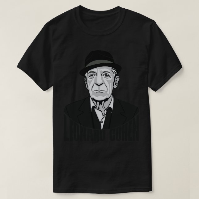 Camiseta Leonard Norman Cohen Fan Art (Diseño del anverso)