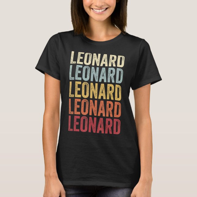 Camiseta Leonard Texas Leonard TX Retro Vintage Textos (Anverso)